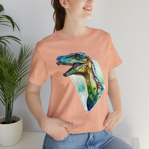 Stained Glass Velociraptor - Short Sleeve Tee